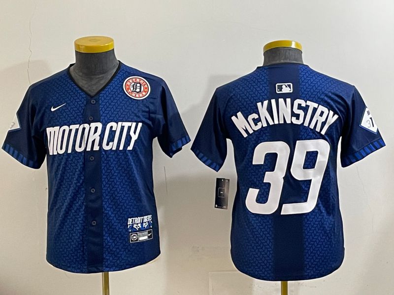 Youth 2025 Detroit Tigers 39 Mckinstry Blue City Edition Nike MLB Jersey style 1